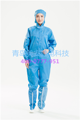 青島食品加工專用防靜電連體連帽服